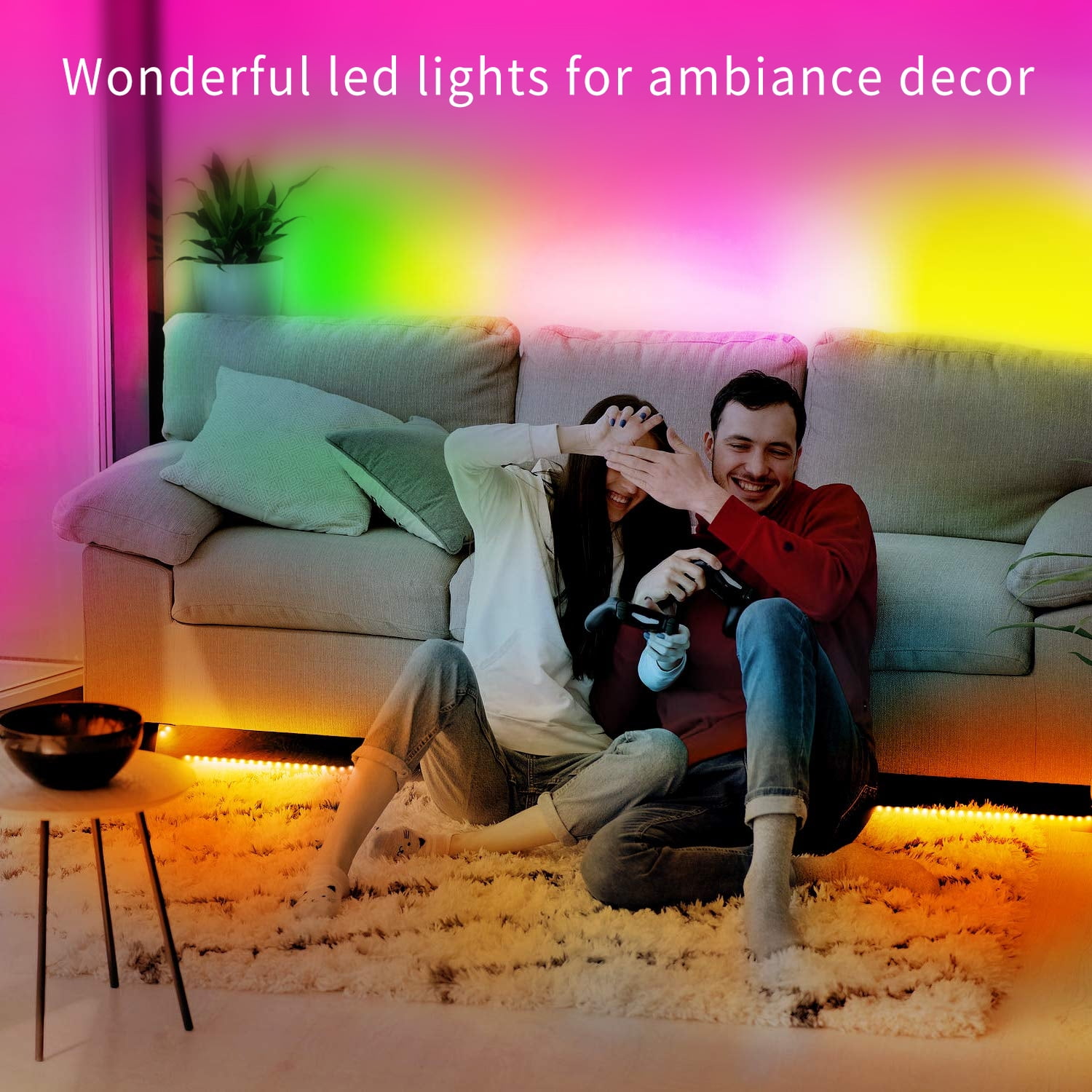 PHOPOLLO 100ft LED Strip Lights for Bedroom, Color Changing RGB Lights with 24Keys Remote, Perfect for Home Decor - Image 2