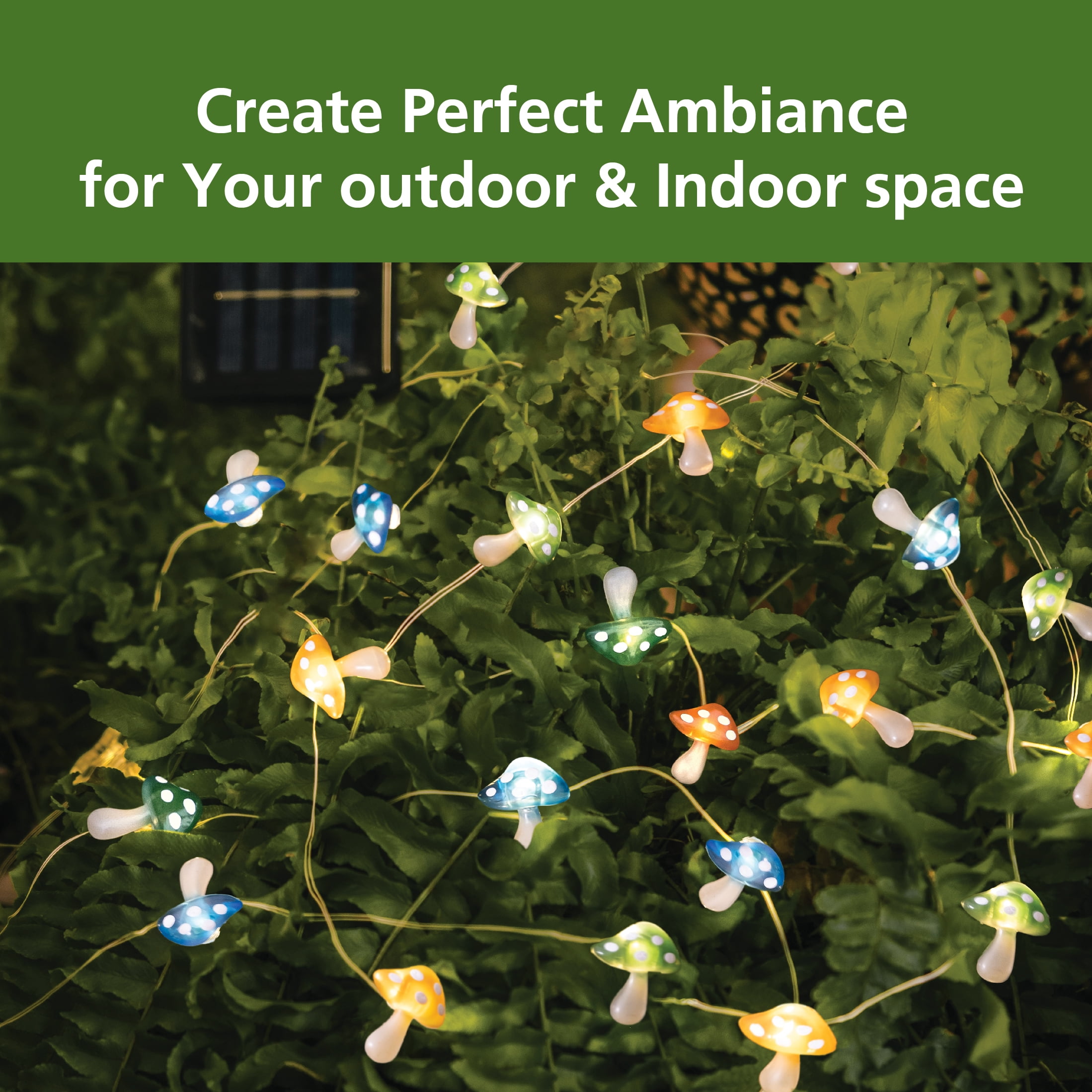 Mainstays Solar 30 Count Mushroom Light - Image 6