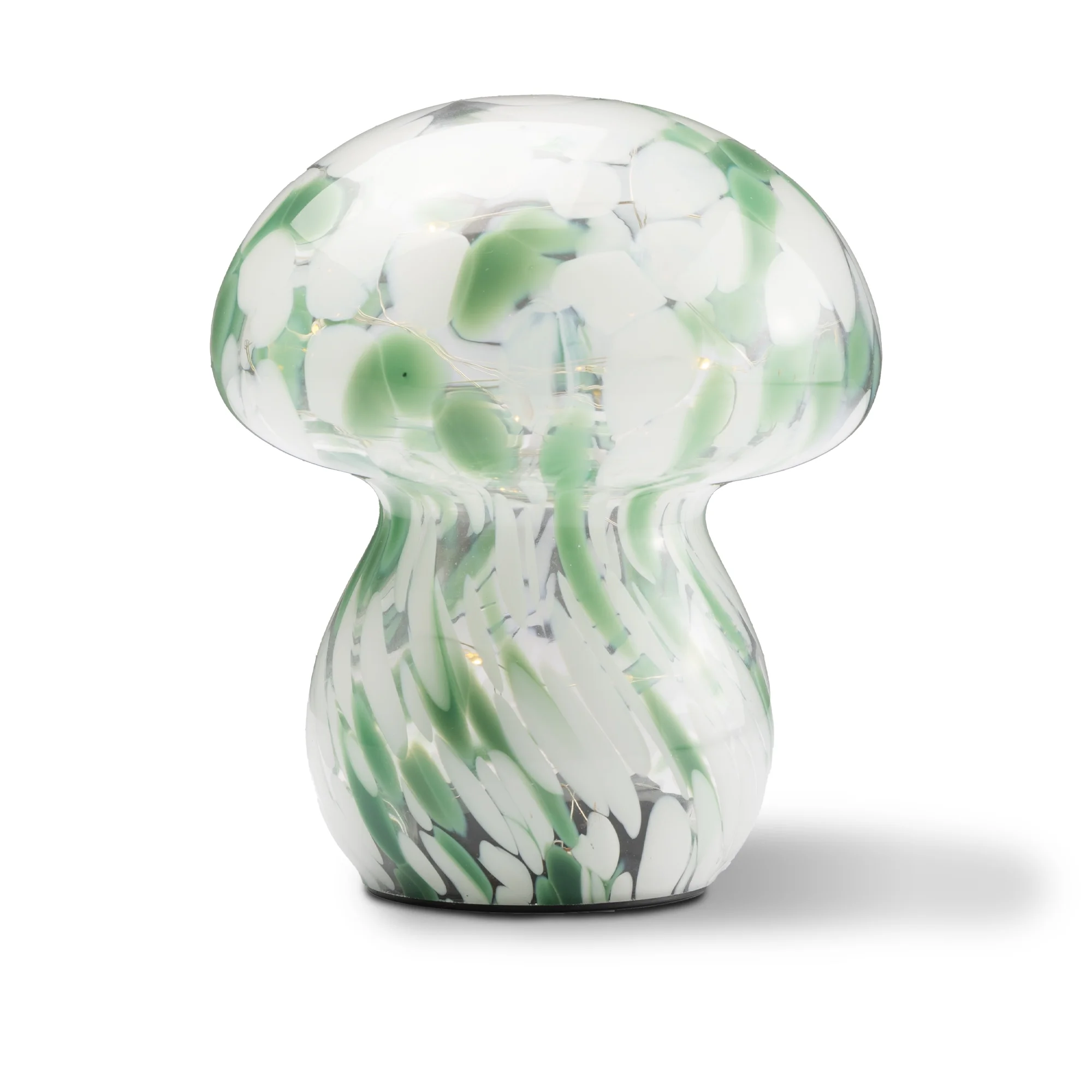 BrightSide Mushroom Confetti Glass Lamp - Sage/White, Battery-Powered Fairy Lights - Image 5