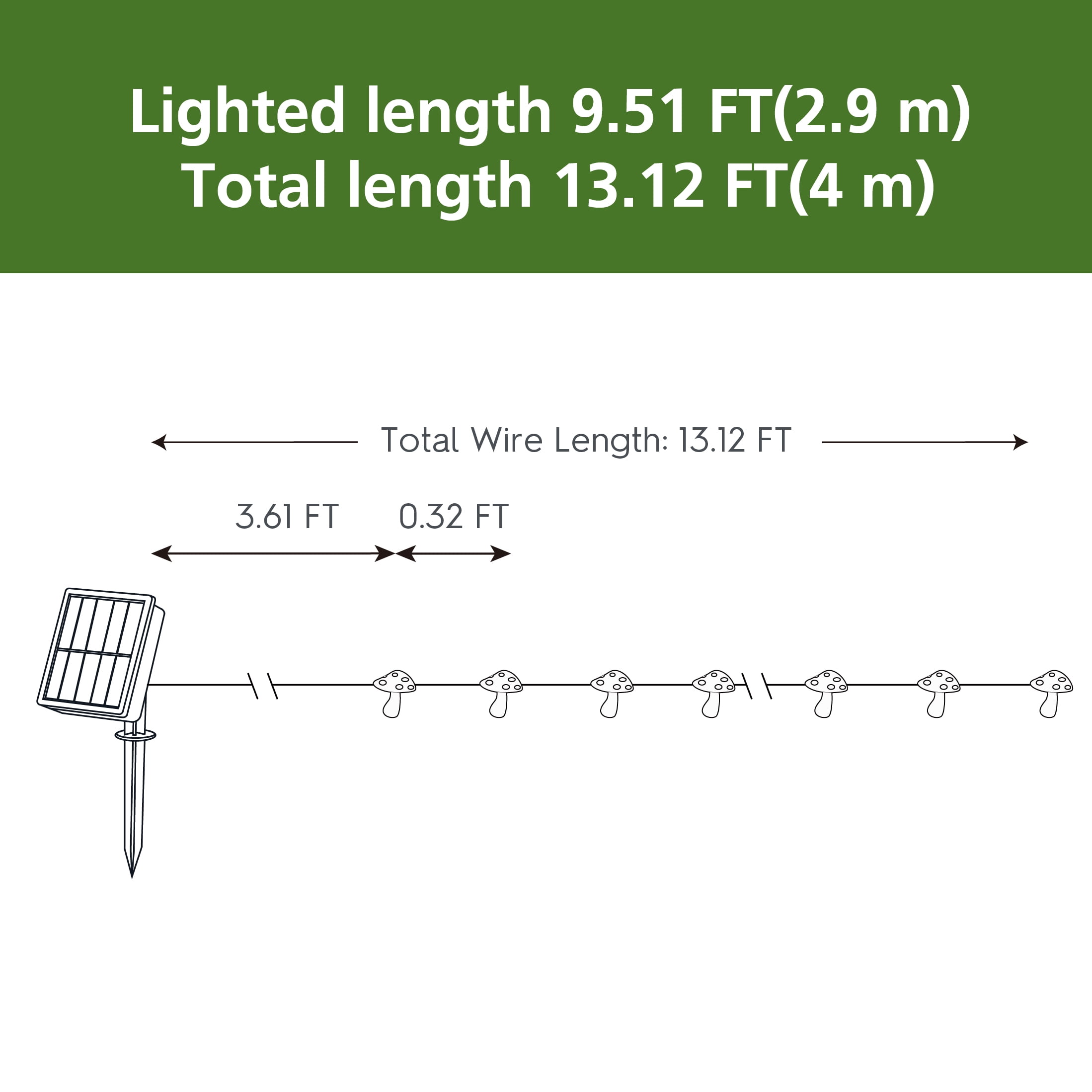 Mainstays Solar 30 Count Mushroom Light - Image 5