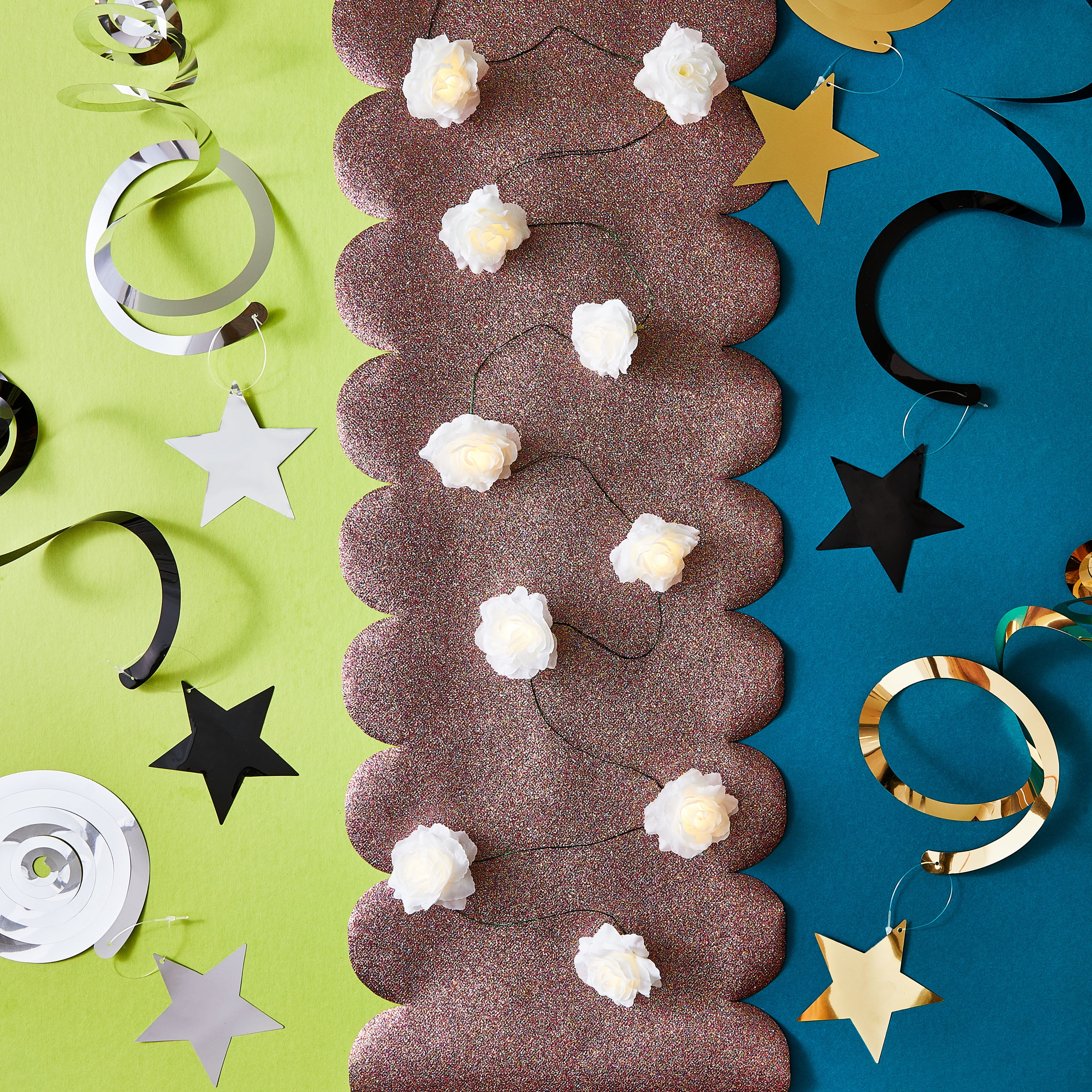 Warm White Rose Battery Operated LED Garland Lights, 6', by Way To Celebrate - Image 4