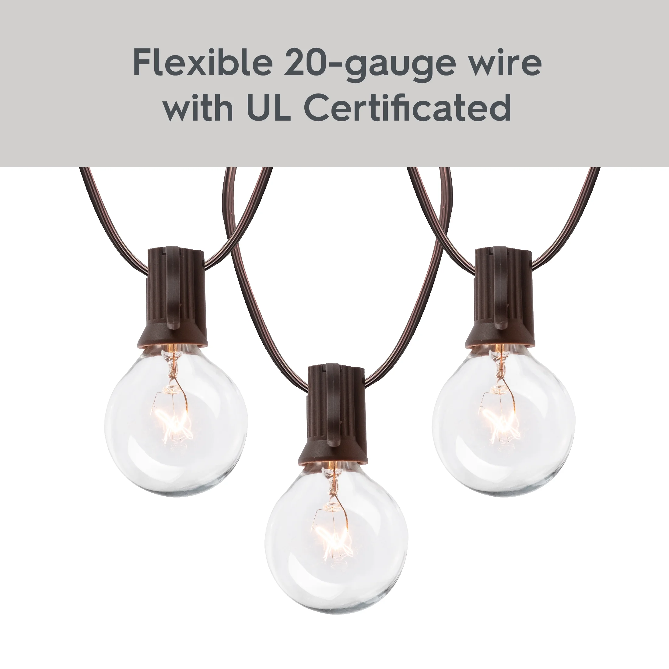 Better Homes & Gardens 20-Count G40 Clear Glass Globe Outdoor Patio String Lights - Image 4