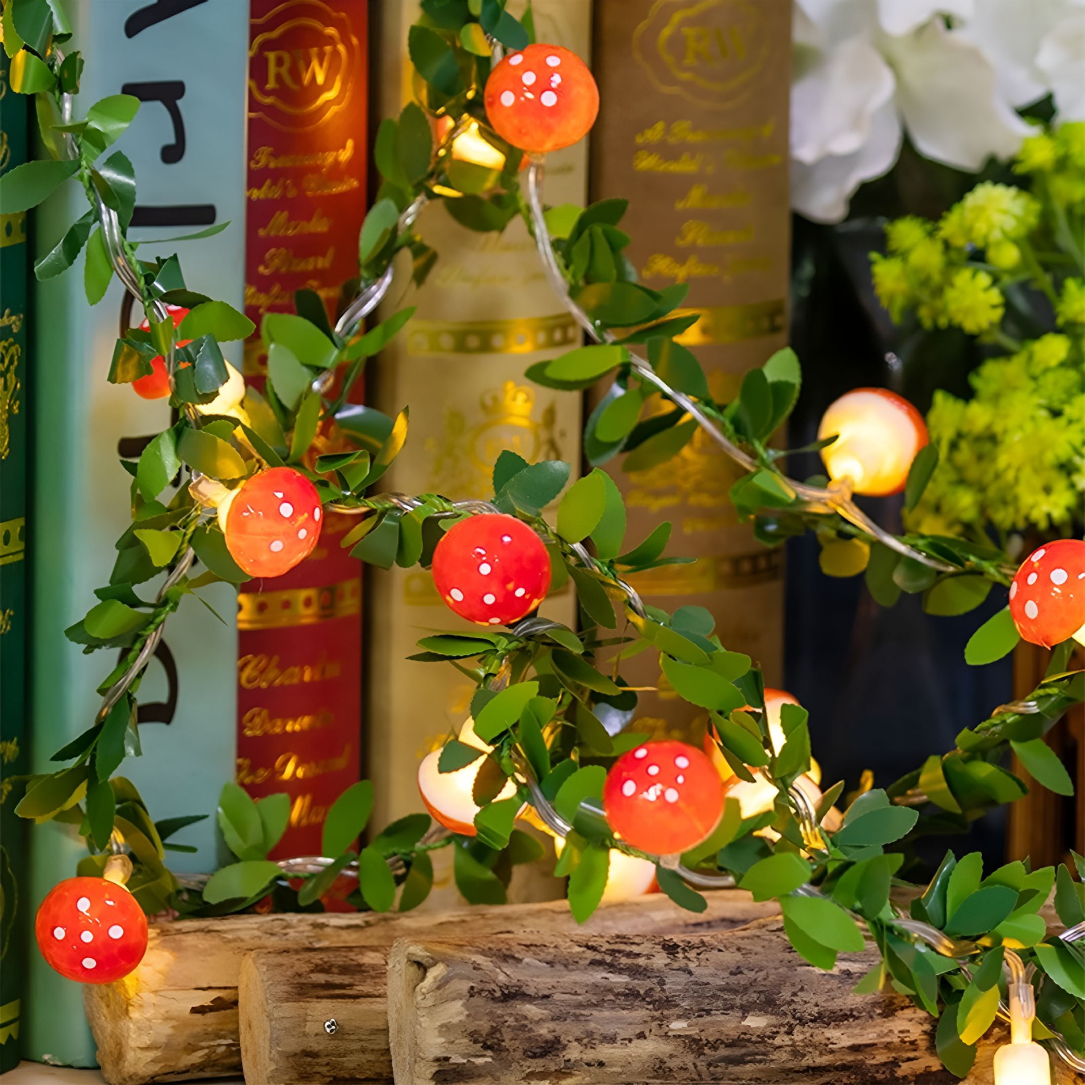 HIBIBUD Mushroom Decor Room Decor String Lights 10FT 20LEDs Mushroom Cottagecore Decor Cute String Lights for Bedroom Dorm Party Wedding Easter Xmas Tree Decoration