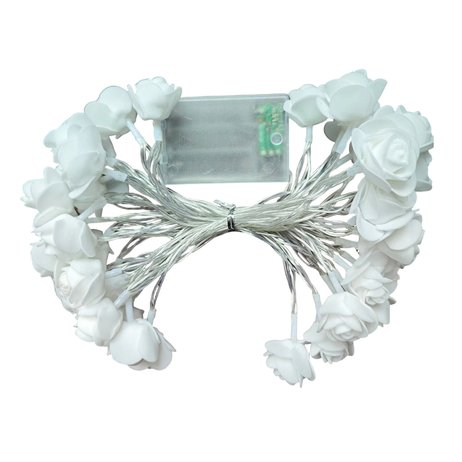 HuiXinOu V-alentine's Day And Easter White Flower String Lights Festive Mood Lights for Room Table Wedding Christmas Easter Décor Party Decor, White