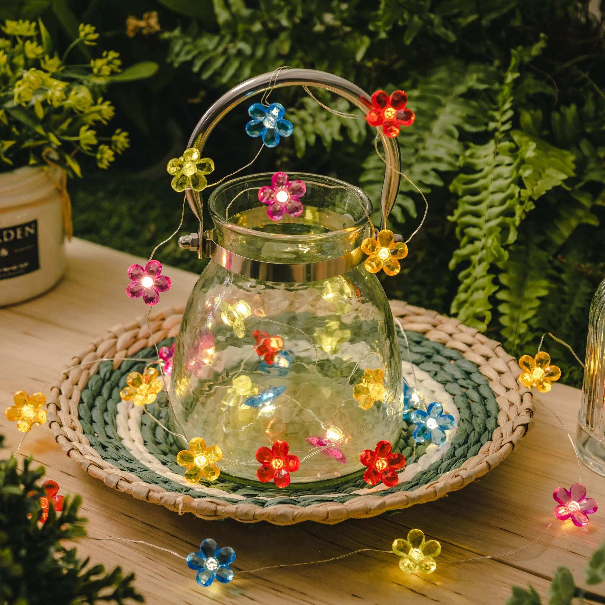 Mainstays 30-Count Solar Multicolor Flower Outdoor LED Fairy String Lights