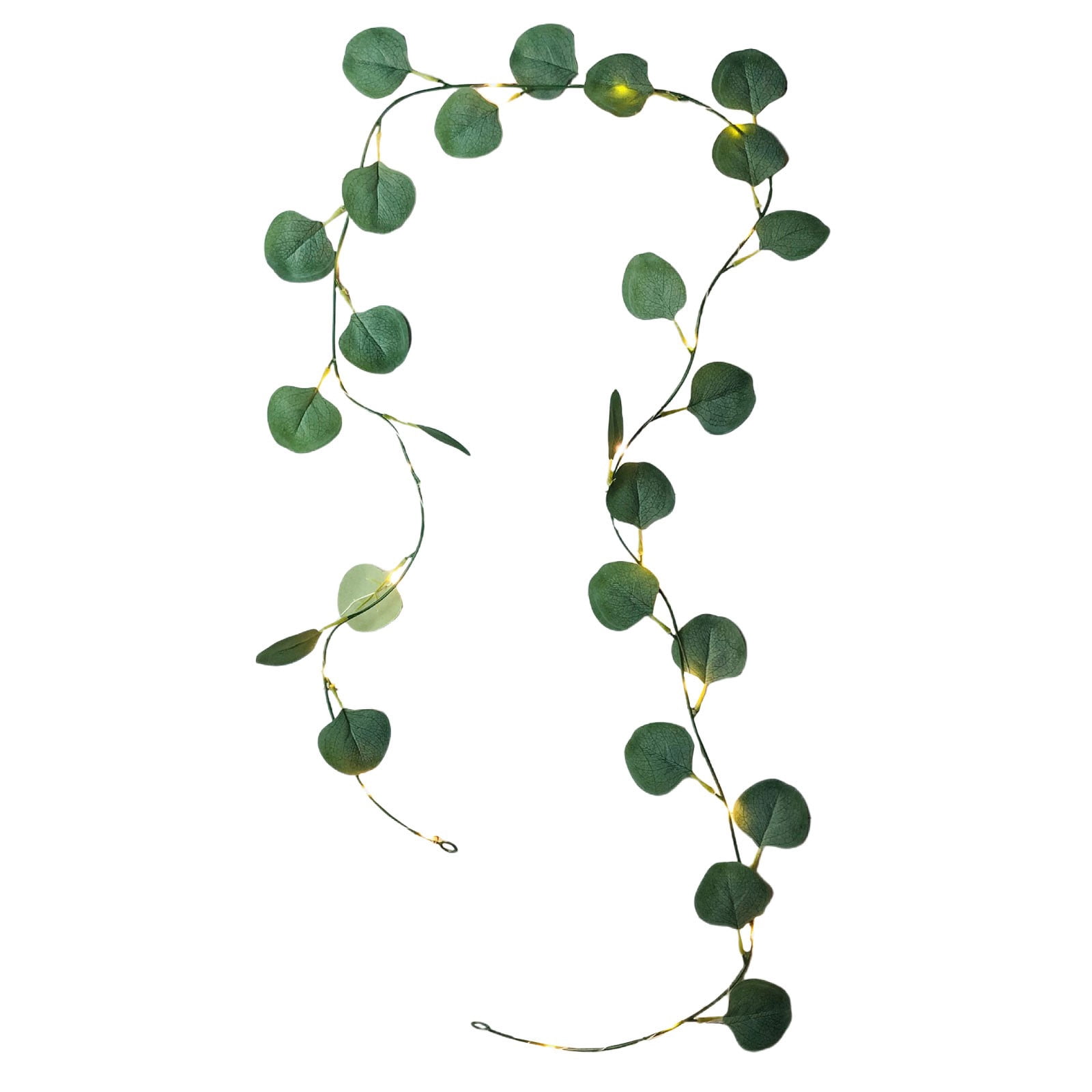 Vines with Lights Battery Operated, 20 LED 6.56FT Fairy Lights Leaves with Timer, Eucalyptus Vines String Lights for Bedroom,Dorm, Wall, Garden, Party, Christmas, Wedding Decor (Warm White)