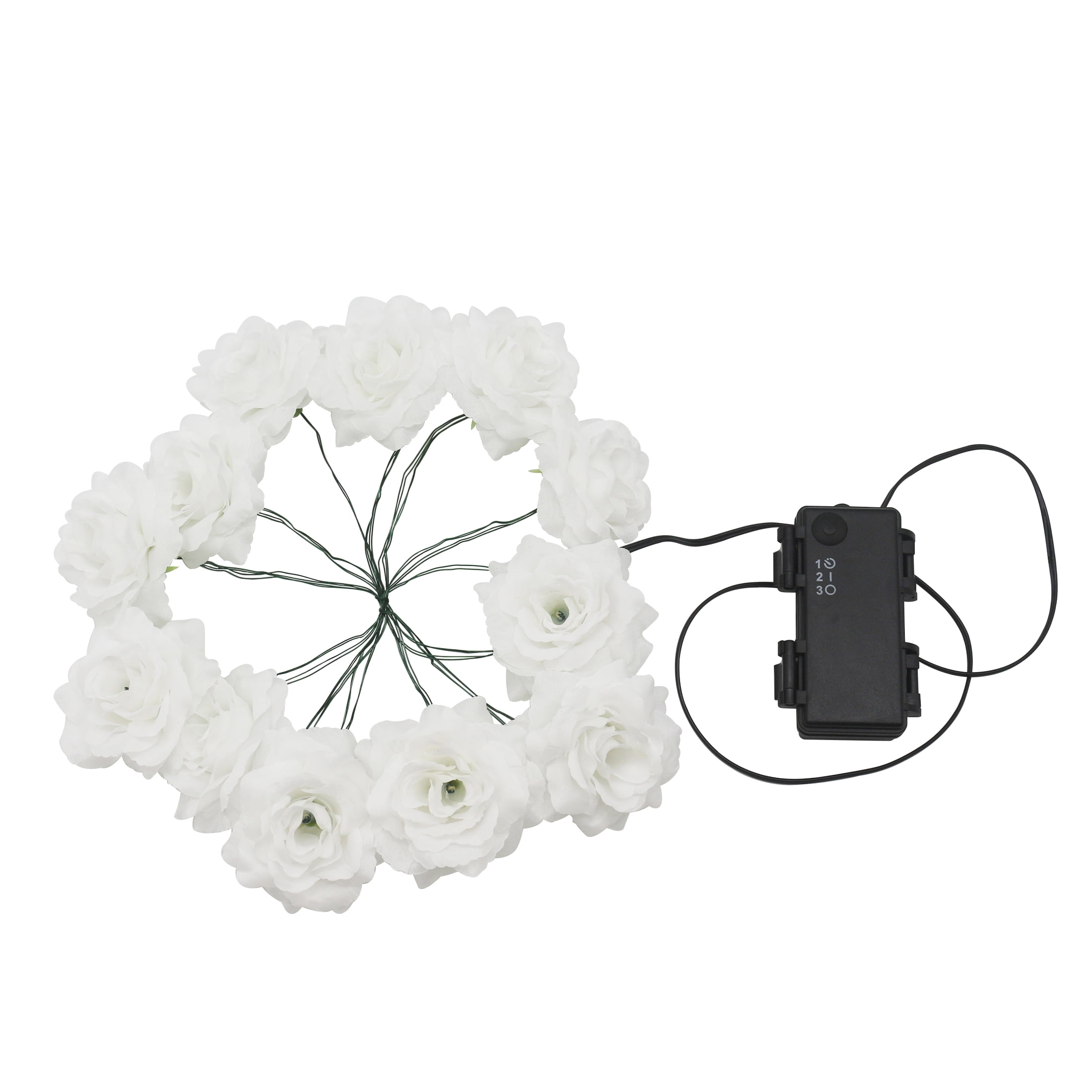Warm White Rose Battery Operated LED Garland Lights, 6', by Way To Celebrate